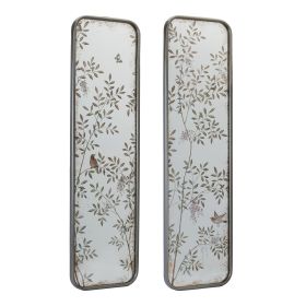 Wall Mirror (Set of 2) 10"L x 36"H MDF/Metal/Glass