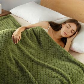 Fleece Throw Blanket for Couch and Bed,Extra Soft Warm Decorative Fuzzy Throws for Women,Lightweight Cozy Blankets Size 50x60 Inches, Olive Green