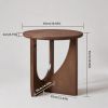 100% Solid Wood Side Table, Natural Wooden End Table,Rustic Center Table,Simple Accent Table for Living Room