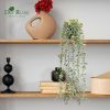 1Pcs Fake Plants Hanging Artificial Potted Faux Eucalyptus Plants for Modern Boho Farmhouse Bathroom Office Desk Wall