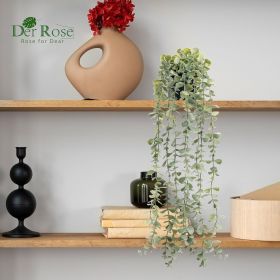 1Pcs Fake Plants Hanging Artificial Potted Faux Eucalyptus Plants for Modern Boho Farmhouse Bathroom Office Desk Wall