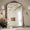 33"x 24" Arched Decorative Mirror Wall-Mounted,Antique Silver