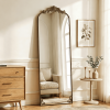 64"x 21" Vintage Arched Full Length Mirror Wall-Mounted Floor Mirror with Metal Frame, Antique Bronze