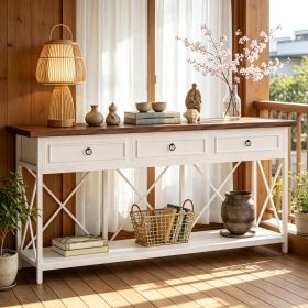3-Drawer Console Table Sofa Foyer Table with Storage Shelf 70.8 Inch Modern Living Room Decor Hallway Furniture