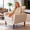 Fabric Accent Chair with Supportive Backrest and Armrests, Modern Comfortable Chair for Living Room, Bedroom, or Office