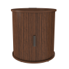 Set of 2 Mid Century Modern Cylinder End Tables with Built-in Charging Station & Sliding Door, 2-Tier Storage Round Nightstands with USB Ports