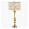 Topaz 27" Metal Table Lamp in Gold Metal with Clear K9 Crystal and Metal Shade
