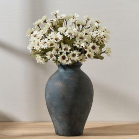 Ceramic Vintage Flower Vase | 9 Inch Large Pottery Rustic Farmhouse Boho Vase for Home Decor, Table, Living Room, Bathroom, Coffee Desk, Shelf