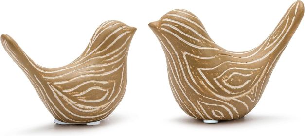 2PCS Small Birds Statues, Modern Home Decor Bird Sculptures, Animal Figurines Decorative Ornaments for Living Room, Bedroom, Office Desktop, Bookshelf
