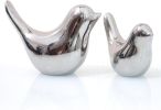 Silver Birds Statues Home Modern Style Decorative Ornaments for Silver Table Living Room, Bedroom, Office Desktop