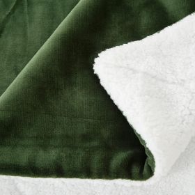 Sherpa Fleece Throw Blanket, Double-Sided Super Soft Luxurious Plush Blanket Throw Size, Olive Green, 50x60 inches