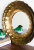 16" Round Wall Mirror with Gold Metal Frame, Mid-Century Modern Accent Mirror for Living Room