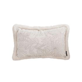 11.8 in Romantic French Mosley Jacquard Pillow – French Jungle Jacquard Decorative Throw Pillow with Raw Edge Waist