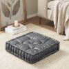 Poly Chenille Square Floor Pillow Cushion Charcoal 20x20"