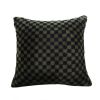 11.8inches Urban Light Luxury Dark Green Checkered Lumbar Throw Pillow – Decorative Cushion