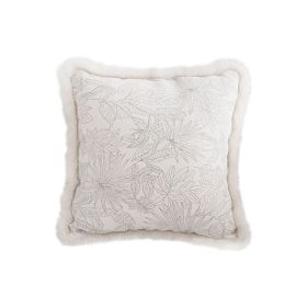 17.7in French Jacquard Woven Pillow Cover – Peony Floral Decorative Throw Pillow Case