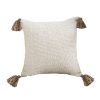 19.7 in Beige Pillow Cover – Luxurious Rib Knit Textured Cotton Throw Pillow Case, Soft Decorative Cushion Cover