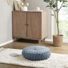 Dia 22"x6" Poly Chenille Round Floor Pillow Cushion