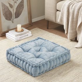 Poly Chenille Square Floor Pillow Cushion Aqua 20x20"