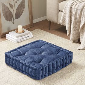 Poly Chenille Square Floor Pillow Cushion Navy 20x20"