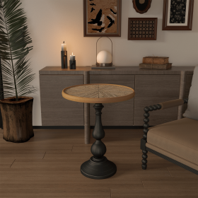 Wooden End Tables Retro Side Table French Country Accent Coffee Side Table Modern Small Round Tea Table Pedestal Side End Table for Living Room Househ