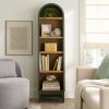 Juliet Narrow Arch Bookcase, Deep Green and Light Honey