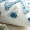 Set of 2 Cotton Woven Boho Throw Pillow Covers, Tufted Decorative Square Pillowcases Covers with Tassels for Couch Sofa Bed, Living Room Sofa