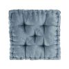 Poly Chenille Square Floor Pillow Cushion Aqua 20x20"