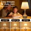 Touch Bedside Lamp Set of 2, Farmhouse 3-Way Dimmable Table Lamps for Nightstand with Fabric Shade, Desk Lamp for Reading, Bedroom, Livingroom, Office
