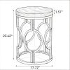 Industrial round End Table Metal Hollow Frame Side Table for Living Room Bedroom Rustic Vintage Style