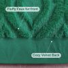 Throw Pillow Covers 18x18 Inch Set of 2, Soft Plush Faux Wool Green Solid Couch Pillow Covers