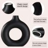 Black Ceramic Vase for Modern Home Decor