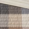6 Piece Printed Herringbone Quilt Set with Throw Pillows Neutral King/Cal King