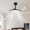 42 Inch Retractable Ceiling Fan,Low Profile Ceiling Fan with Light and Remote