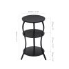 Vintage Small Round Side Table, 3-Tier Slim Waist Circular End Table with Storage Shelf, Compact Tea Sofa Side Table