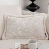 11.8 in Romantic French Mosley Jacquard Pillow – French Jungle Jacquard Decorative Throw Pillow with Raw Edge Waist