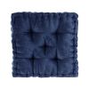 Poly Chenille Square Floor Pillow Cushion Navy 20x20"