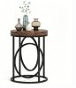 Modern round End Table Sofa Side Table with Faux Marble Top Living Room Decor Coffee Table
