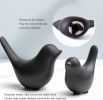Small Birds Statues Home Modern Style Decorative Ornaments for Living Room Bedroom, Office Desktop, Cabinets (Black 2Pcs Birds)