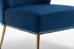 Printed Cloth Accent Chair, Armless Slipper Chair with Metal Legs, Modern Upholstered Side Chair for Living Room Bedroom Small Spaces