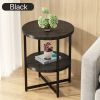 Small round side table,2 tiers farmhouse end table,accent tables for small spaces,night stands for bedrooms living room