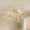 Modern Tree Branch Crystal Chandelier Luxury Gold Crystal Pendant Lighting 23.6" Contemporary 6-Light Chandeliers for Dining Room Kitchen Bedroom Livi