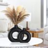 Black Ceramic Vase for Modern Home Decor
