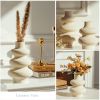 Ceramic Vases Set 2, Modern Home Decor,Off White Round Vases,Modern Dried Flower Vases