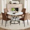 Table and Chair Set.A white MDF table with a diameter of 47.3 inches