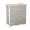 7-Drawer Fabric Dresser with Easy-Pull Bins, Metal Frame for Bedroom Storage, Gray