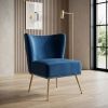 Printed Cloth Accent Chair, Armless Slipper Chair with Metal Legs, Modern Upholstered Side Chair for Living Room Bedroom Small Spaces