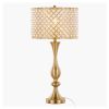 Topaz 27" Metal Table Lamp in Gold Metal with Clear K9 Crystal and Metal Shade