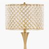 Topaz 27" Metal Table Lamp in Gold Metal with Clear K9 Crystal and Metal Shade