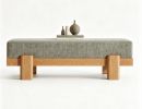 55" Upholstered Entryway Bench, Shoe Bench End of Bed Stool with MDF Frame